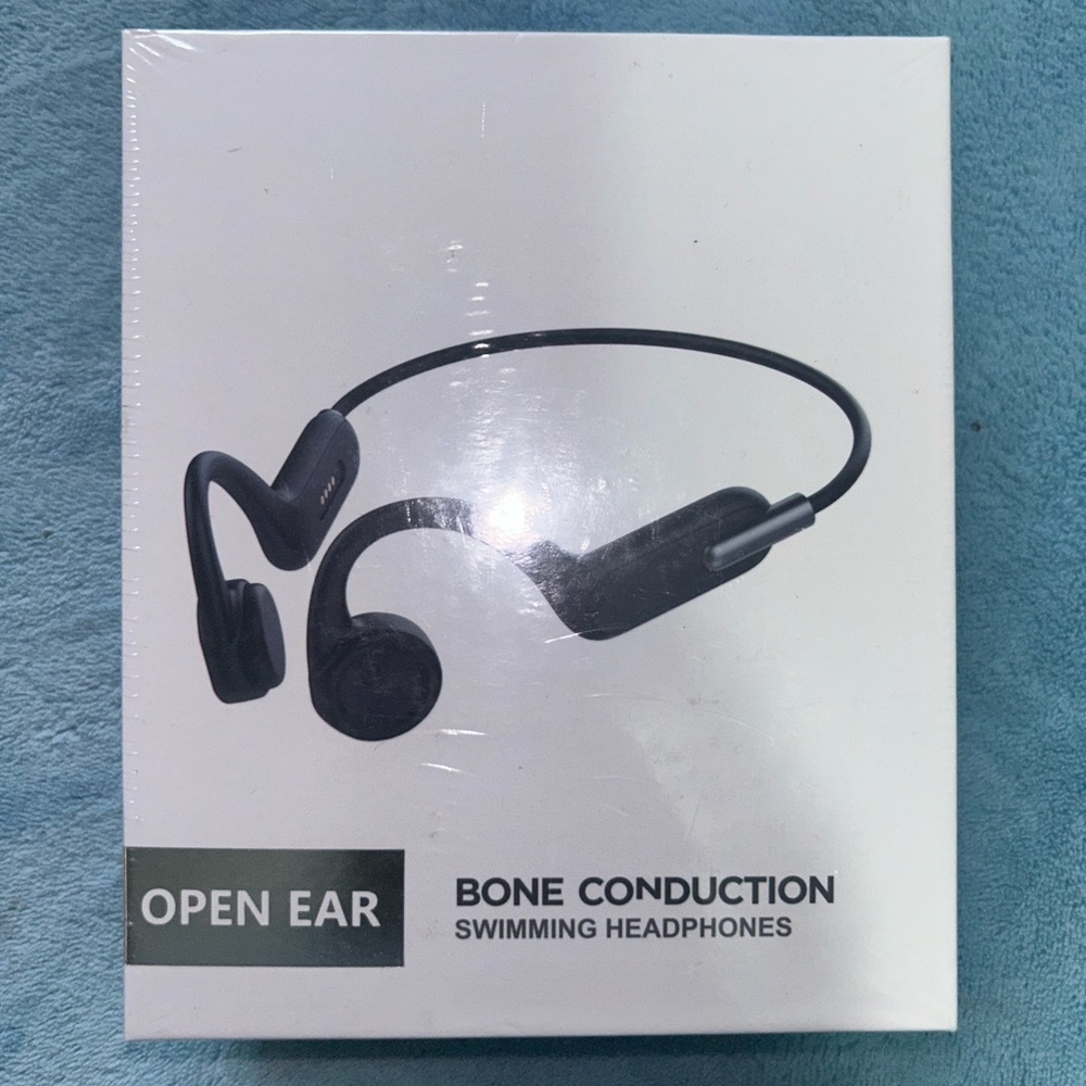 Open Ear Bone Conduction Swimming Headphones - Black